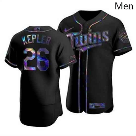 Men Minnesota Twins 26 Max Kepler Men Nike Iridescent Holographic Collection MLB Jersey Black